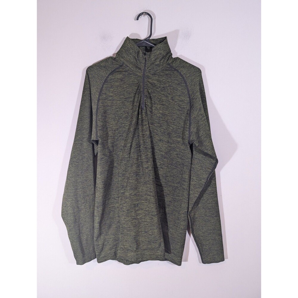 Alphalete Top Men Sz L Dark Long Sleeve Athletic‎ Pullover 1/4 Zip Activewear
